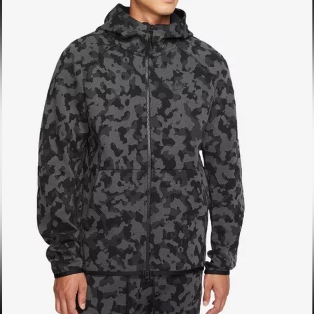 Nike Sportswear Men's Tech Fleece Full Zip Hoody - CJ5975-010 - Camo Black - XL